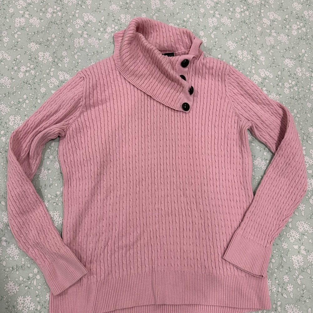Jeanne Pierre 100% organic non toxic cotton pink sweater